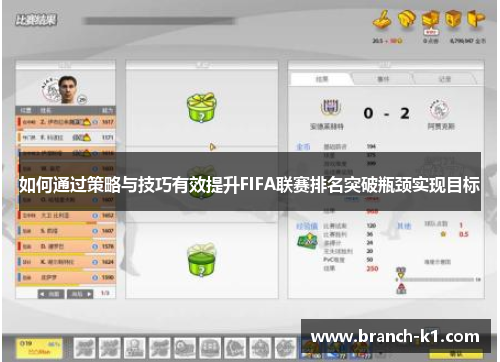 如何通过策略与技巧有效提升FIFA联赛排名突破瓶颈实现目标