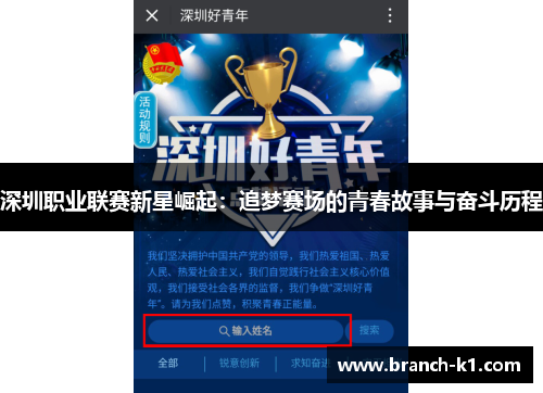 深圳职业联赛新星崛起：追梦赛场的青春故事与奋斗历程